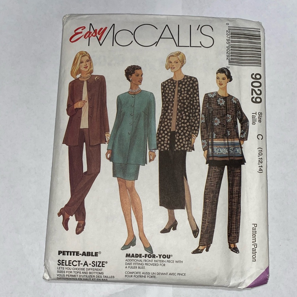 * McCall's Sewing Pattern 9026 complete outfit 1990 uncut vintage business